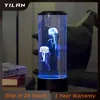 Table Lamps Colorful Jellyfish Night Light LED Simulation Aquarium Table Lamp Water Tank Nightlight for Kids Boys Birthday Gift High Quality YQ231006