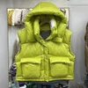 Womens Down Parkas Winter Jacket Fashion Sleeveless Hooded Label Candy Color White Duck Coat 231005