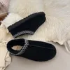 Womens Tazz Chinelos Tasman Fur Slides Clássico Semente de Mostarda Ultra Mini Plataforma Bota Slip-on Les Petites Camurça Mistura de Lã Inverno Designer