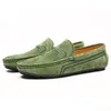 Klädskor äkta läder män loafers zapatos de hombre formella klänningar män affärer casual green orange moccasin sneakers lägenheter 231006