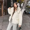 Damen Trenchcoats 2023 Winter Oversize Lose Mantel Parkas Daunen Baumwolle Gefütterte Jacke Frau Mode Mit Kapuze Blase Weibliche Stepp Oberbekleidung