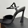 Summer Slim high-heeled Gippy Strappy sandals satin ankle band purple dress shoes narrow word band women's high-heeled shoes original box transportation