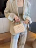 Bolso de maquillaje de diseñador, bolso de hombro con cadena de diamantes cruzados a la moda para mujer, bolso cuadrado, bolso para teléfono móvil