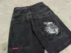 남자 반바지 jnco 반바지 y2k 힙합 그래픽 프린트 baggy 데님 체육관 반바지 남자 여자 여름하라 주쿠 고딕 남자 농구 반바지 231005