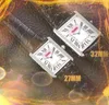 Populaire Tank Mannen Vrouwen Vierkante Romeinse Wijzerplaat Horloge Liefhebbers Montre De Luxe Beroemde Logo Armband Quartz Klok Luxe Echt Leer Ultra dunne Highend Horloge Geschenken