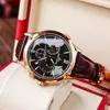 Wristwatches Reef Tiger/RT Luminous Watch Men Luxury White Dial Date Steel Chronograph Quartz Leather Strap RGA1669