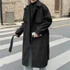 Men s Trench Coats Men Design Pockets Solid Double Breasted Oversize Leisure Teens Long Sashes Stylish Outwear Hombre Korean Style BF 231005