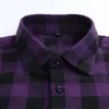 Men's Dress Shirts Slim fit Casual Brushed Flannel Contrast Plaid Shirt Single Patch Chest Pocket Comfortable Soft Long Sleeve Gingham 231005