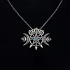 Naszyjniki wiszące Triple Półksiężyc z pentagramem naszyjnik Sigil of Spirit Pagan Jewelry Wiccan Gothic Naszyjnik1239s