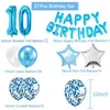 Andra evenemangsfestleveranser 37 st Blue Happy Birthday Number Foil Balloons Adult Kids Party Decorations Man Boy 10 11 13 14 15 16 18 30 35 40 50 60 Year Old 231005