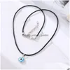 Naszyjniki wiszące kolory Modne Kolory Złe oko Turkish Blue Chains Choker Clavicel for Women Jewelry Drop dostarczanie Dhgarden Dhkqt