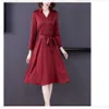 Casual Dresses 2021 Spring and Autumn Summer With Style Fashion Long Sleeve Satin Face Women's Dress297f