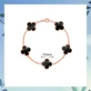 Van Clover Armbänder Armreif Vanly Cleefly Armband High Edition 18 Karat Roségold Roter Achat Vierblättriges Grasarmband vergoldet Damen Fünf Blumen Weiß Fritillaria Fading L