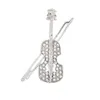 Broche de luxe de styliste, personnalité de la mode, élégant diamant incrusté de violon, broche polyvalente en strass, broderie, bijoux polyvalents pour femmes