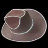 Szerokie brzegowe czapki wiadra kapelusze kowbojskie czapka migająca świetlna kapelusz lodowata lampy migające mrugające światła Cowgirl Hat Led Bride Hat Christmass Wedding Light Y2K 231006