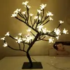 Table Lamps 36/48 LED Decor Desk Lamp Cherry Blossom Tree USB Atmosphere Lamp For Home Bedroom Decorative Lights Holiday lighting Nightlight YQ231006