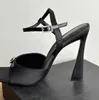 Luxe Slim à talons hauts Gippy Strappy sandales chaussures satin cheville bande violet chaussures habillées mot étroit bande femmes chaussures à talons hauts boîte d'origine transport