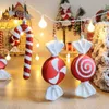 Juldekorationer 1Box Christmas Candy Cane Hanging Ornament White Red Lollipop Cane Pendant Xmas Tree Decor Home Party Year Christmas Navidad 231005
