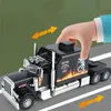 DIECAST Model Car 1 24 Peterbilt 389 Ciągniki Truck Truck Model samochodowy zabawka Diecasts Metal Casting Dźwięk i lekkie zabawki samochodowe dla dzieci pojazd 231005