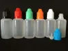 Bouteilles de gouttes de mode 3 ml 5 ml 10ml 15 ml 20ml 30ml 50 ml bouteille d'aiguille en plastique en plastique vide avec capuchon à l'épreuve des enfants