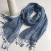 Scarves 100% Linen Solid Color Mens' Scaves Summer Spring Japanese Style Air Conditional Shawls Large Size Wraps With Tassels281N