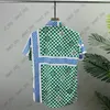 2022 estate Europa camicie da uomo designer di lusso abbigliamento uomo Green Grid stampa camicia casual Cool Hip hop lettera manica corta Printin242W