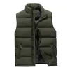 Mäns västar 3607 Black Blue Green Autumn Winter Vest Coat Men Warm Slim Plus Size Vest Jacket Män Stand Collar Sleeveless Coat Bodywarmer 231005