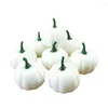 Dekorativa blommor 8st Simulation Pumpkin Diy Fake Fruits Ornament Plant Home Decoration Halloween Fall Harvest Party White Food Props