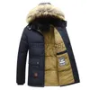 Men's Jackets 2023 New Men Winter Parka Fleece Lined Thick Warm Hooded Fur Collar Coat Male Size 5XL Plush Jacket Autumn Work Outwearing Black J231006