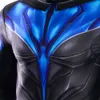 Man Blue and Black Nightwing Cosplay Dick Cospaly Costume 3d Printed Spandex Bodysuit Zentai Suit with Eye Maskcosplay