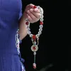 Beaded Strands Qing Dynasty Same Style Bracelet Of Queen Natural Clear Crystal 18 Eighteen Beads Prayer Bracelets Women's Ac2239