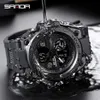 Sanda Brand Wrist Watch Men Watches Military Army Sport Style Wristwatch Dual Display Male Watch for Men Clock Waterproof Hours 21236n