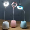 Table Lamps LED Bluetooth Pen Holder Desk Table Lamps Rechargeable Student Dormitory Eye Protection Learning Charging Reading Bedroom Lights YQ231006