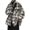 Designerjacka Ny trend Hong Kong Style Plaid Jacket Ruffled och stilig lös temperament Casual Jacket Spring and Autumn Fashion Checkered Mångsidig topp