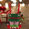 Elf Pants Stocking Christmas Decorations Ornament Xmas Fabric Candy Bag Festival Party Accessory Best Gifts 6 Colors