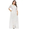 Plusstorlekar 2021 Autumn Party Dress 4xl 5xl 6xl Caftan Womens Formella stora lösa vita spetsar för bröllop261q