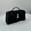 Savette Bag Suede Smooth Leather Handbag Designer Retro Clutch Bag Women Stance Stand Handheld Clamshell Wallet Pattern Messenger Single Shoulder Cros x6Px#
