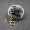 Grand faux cuir 8CM fourrure pompon porte-clés cheveux ampoule sac pom pom boule porte-clés pendentif poret clef pour les femmes belle Fluffy288t