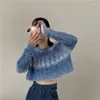 Kvinnors tröjor Kvinnor Korean Fashion Loose Pullover Autumn eller Winterkläder stickade långärmad O-Neck Sweet Women Outwear Tops