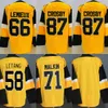 リバースレトロホッケー71 Evgeni Malkin Jersey Man 59 Jake Guentzel 58 Kris Letang 66 Lemieux 87 Sidney Crosby Stitched Sport Team Classics Heritage Stadiumシリーズ