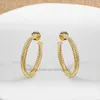 Large earrings fashion woman earring luxury bijoux free designer shipping 4mm jewelry Wide C-band Fashionable Exquisite Gold Plated Twisted Cord Interlaced