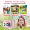 Caméscopes enfants mignons enfants caméra jouets éducatifs enregistreur vidéo 24 pouces IPS HD écran caméra enfant pour cadeau d'anniversaire 231006