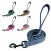 Dog Collars Leashes Leather Dog Leash 4 ft Dog Leash 2 Layer Pet Dog Leash Leads with Padded Handle for Medium Large Dogs Walking Training 231005