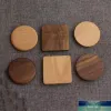 New Wooden Coaster Round Square Natural Beech Wood Black Walnut Cup Mat Coffee Caps Coaster Bowl Plates Table Ware Insulation Tools