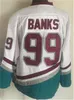 Man Vintage Hockey 33 Greg Goldberg Jerseys Retro Classic 96 Charlie Conway 99 Adam Banks 35 Jean-Sebastien Giguere 1993 Pensionera CCM Movie Green Red Black White