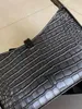 Fashion Bags Alligator shoulder Bag Embossed shiny Calf Leather Tramp Bag Bronze Metal hook closed open baguette shoulder bag