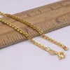 Correntes Real Pure 18k Yellow Gold Chain Men Mulheres 2mm Colar de Foxtail de trigo 45cm/2.8-3g