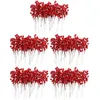 Andere Event-Party-Zubehör, 100 Stück, 20,3 cm, künstliche rote Weihnachtsbeeren, Stiele für Weihnachtsbaumschmuck, DIY-Weihnachtskranz, Urlaubsdekoration, 231005