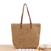 Вечерние сумки Тканая соломенная сумка ручной работы Минималистичный стиль на плечо Морской отдых Пляж Модная повседневная поездка на работу