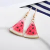 Dangle & Chandelier Fashion Summer Watermelon Fruit Jewelry Earrings Creative Strawberry Grapefruit Kiwi Pineapple Girl Party Gift291L